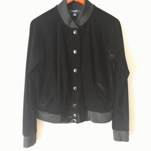 Chaps Stretch Velour Bomber Jacket